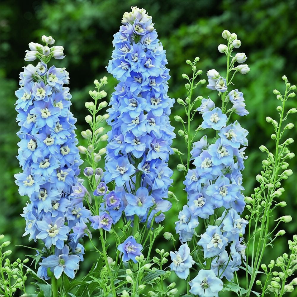 Дельфиниум "Мэджик Фонтейнс Скай Блю Вайт Би" Delphinium "Magic Fountains Sky Blue White Bee" Р9
