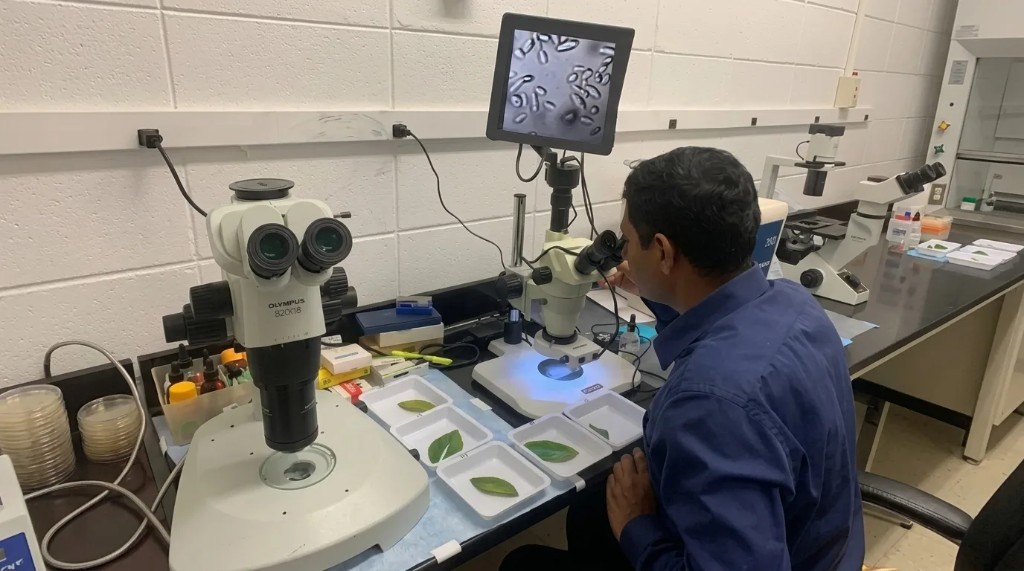 Лаборатория: микроскопический анализ образцов растений